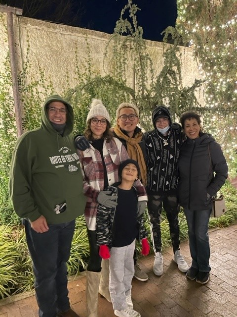Left to right: Dan, his daughter Alyssa, son in law Joey, son Cameron, wife Lynn, grandson Ethan in front